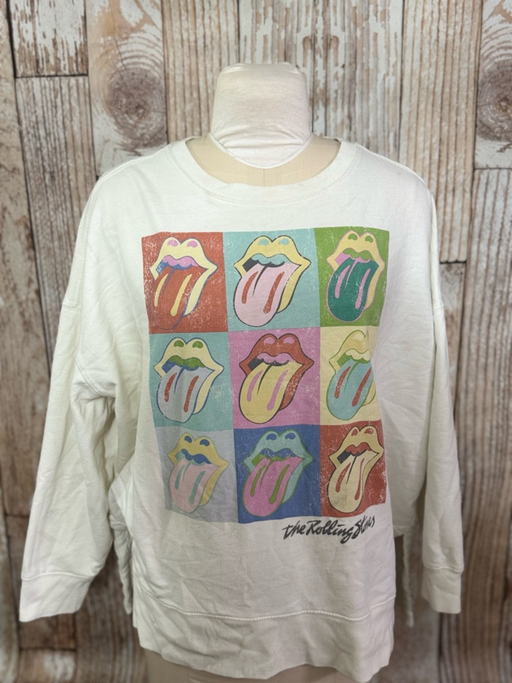 The Rolling Stones Kids White Graphic Crewneck Sweatshirt